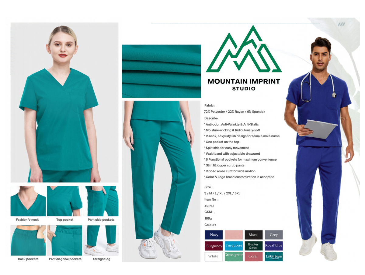 Custom Embroidered Scrubs | Premium Stretch Fabric | Unisex | XS–XXL
