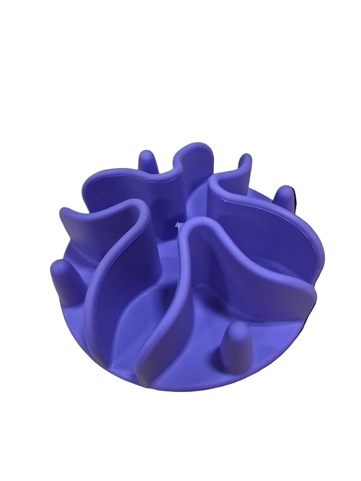 Mountain Imprint Studio purple silicone slow feeder bowl insert with wavy barriers to slow down pet eating speed.
