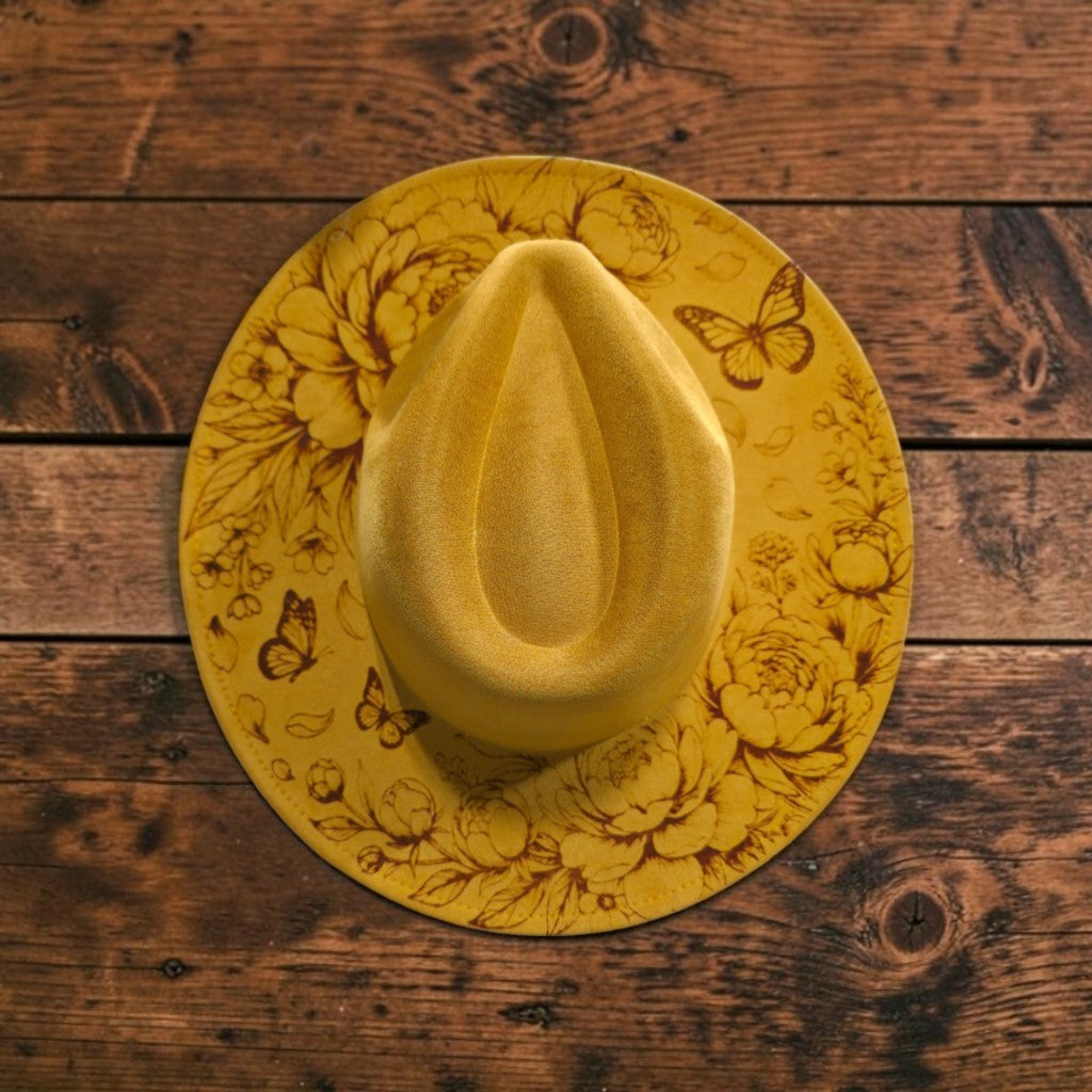 Pyrography/ Burned hats, unique designs.